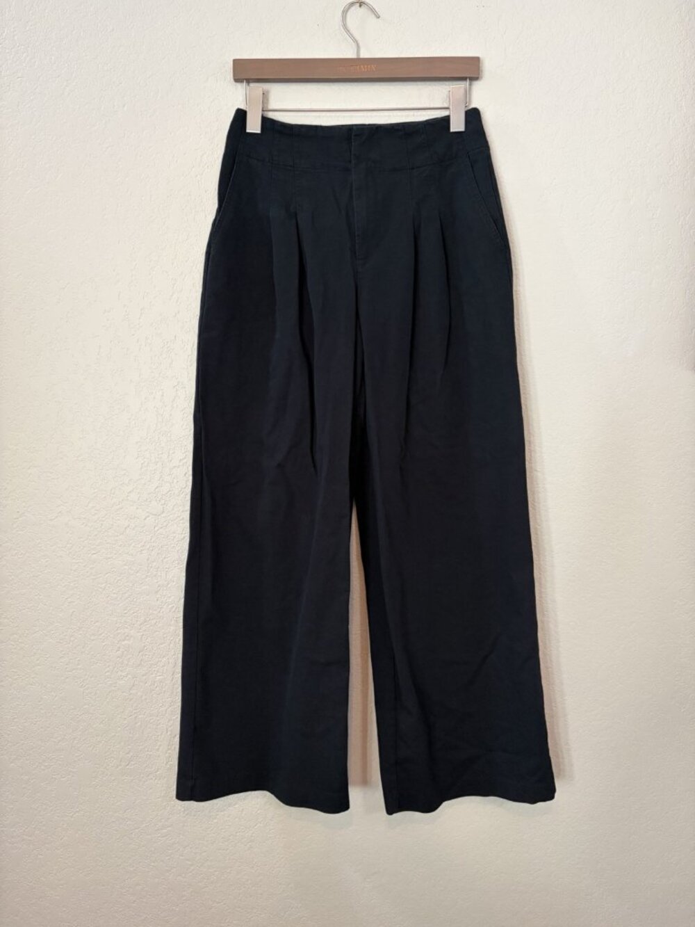 Future Collective Women’s Black Wide Leg Cotton Blend Pants Sz 6